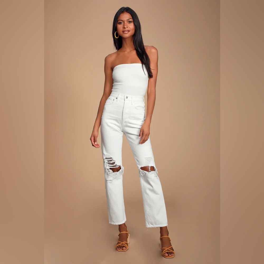 Agolde White Distressed Women's Jeans